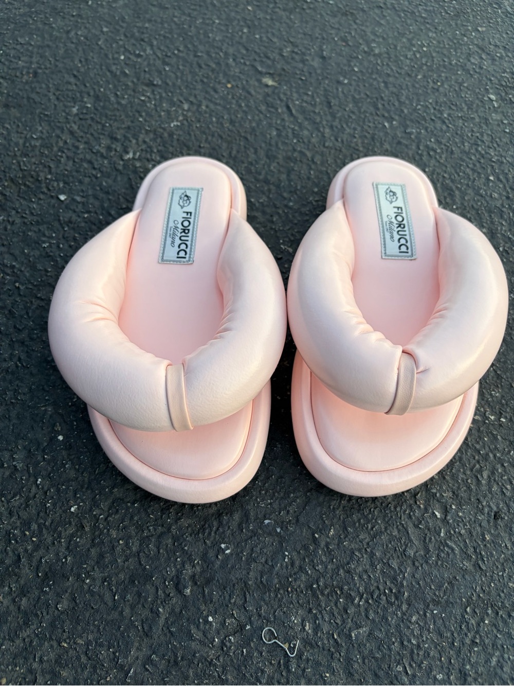 New Fiorucci Women's Pink Padded Slide Sandals Size 39